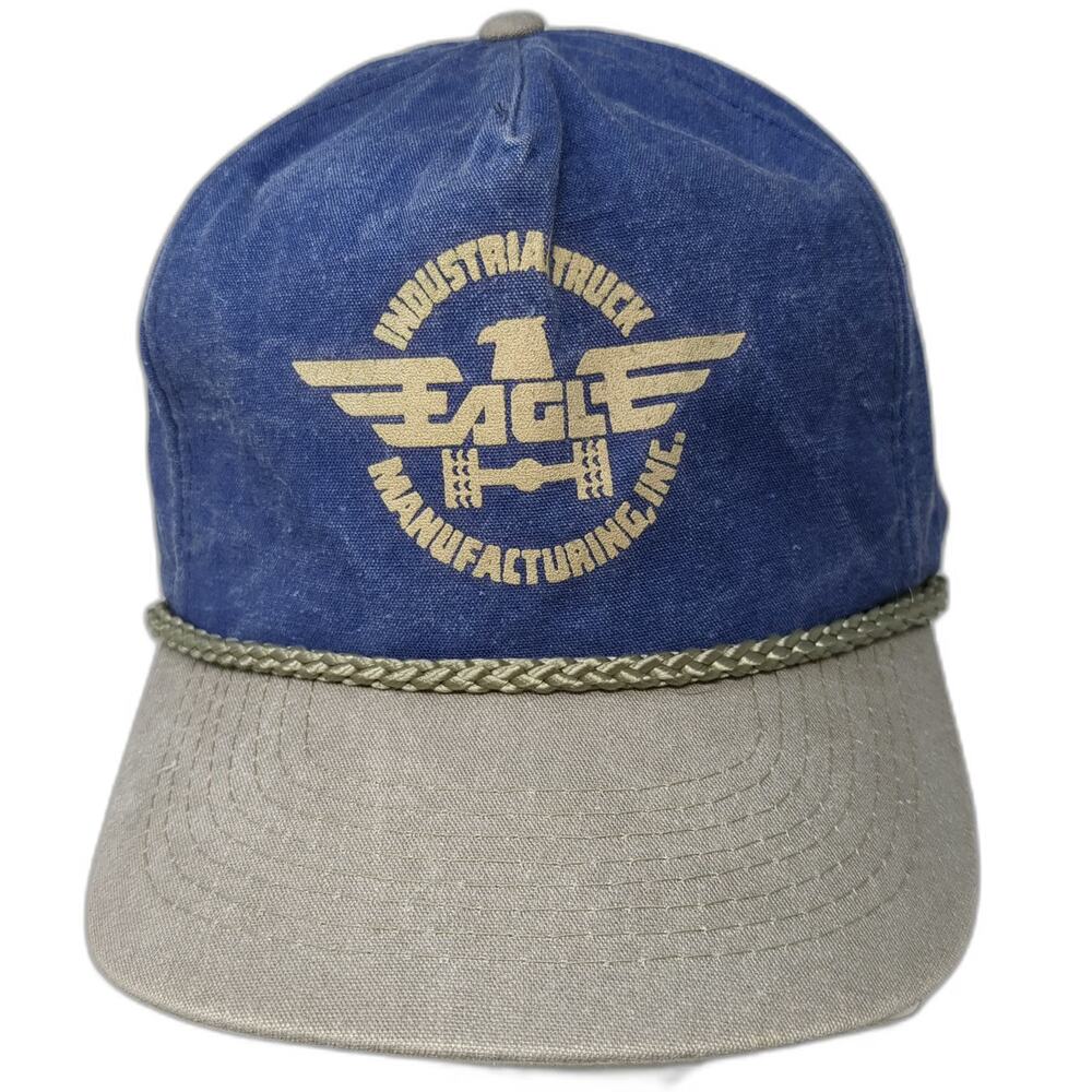 Triple Crown 5 Panel Blue Hat One Size Eagle Truck Manufacturing Rope Snapback